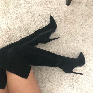 Faux Suede Thigh High Boots